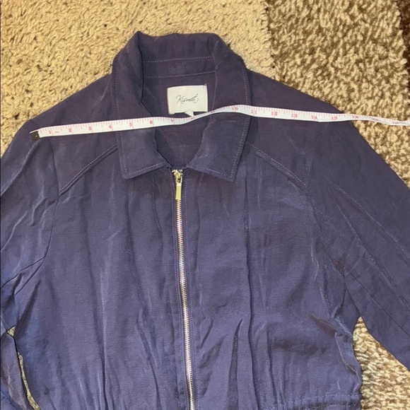 Kismet Utility Jacket Blue with Cinched Waist and Collared Neckline - Picture 12 of 15